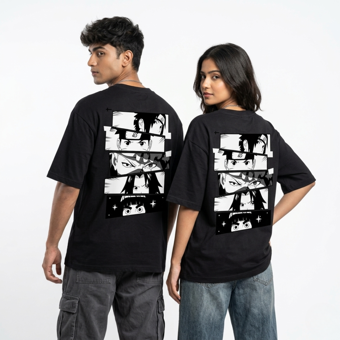 Naruto Squad Oversized Anime T-Shirt | Minimal Manga Streetwear Tee