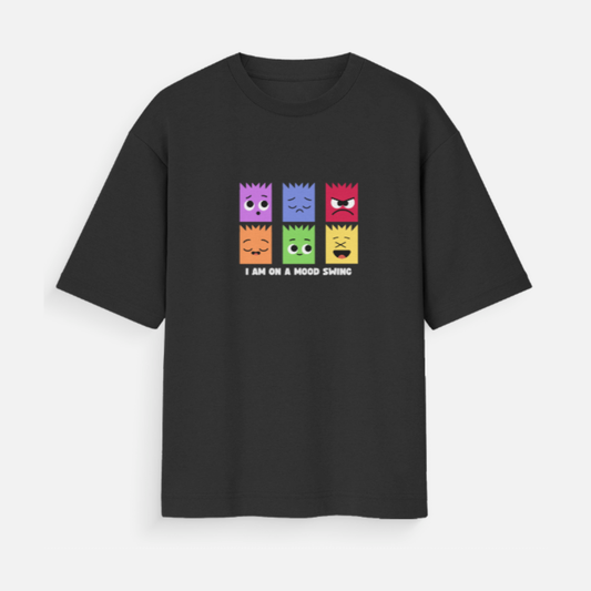 Mood Swing Oversized Graphic T-Shirt | Cute Minimal Streetwear Tee