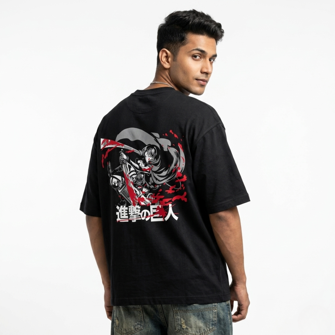 Attack on Titan Oversized Anime T-Shirt | Japanese Streetwear Graphic Tee