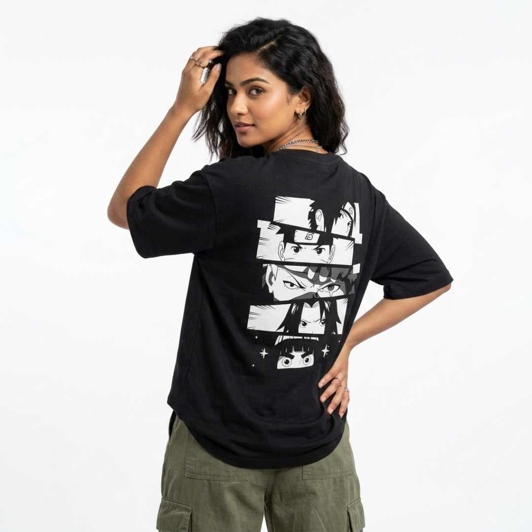 Naruto Squad Oversized Anime T-Shirt | Minimal Manga Streetwear Tee