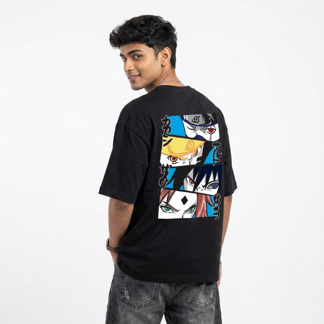 Naruto Anime Oversized T-Shirt | Naruto Sasuke Graphic Streetwear Tee