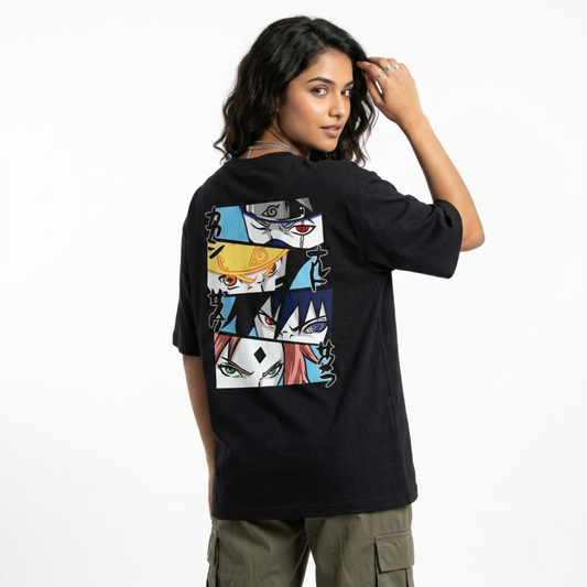 Naruto Anime Oversized T-Shirt | Naruto Sasuke Graphic Streetwear Tee