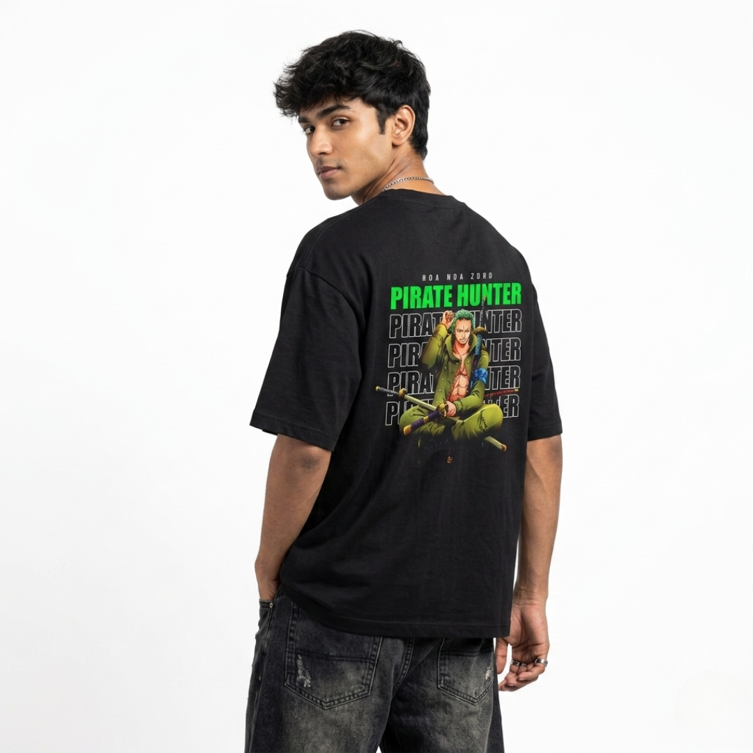 Roronoa Zoro Pirate Hunter Oversized Anime T-Shirt | One Piece Streetwear Tee