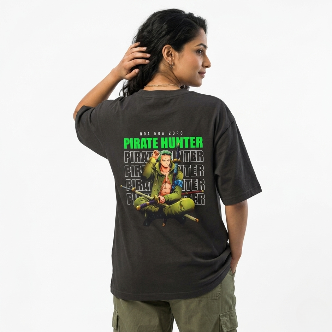 Roronoa Zoro Pirate Hunter Oversized Anime T-Shirt | One Piece Streetwear Tee