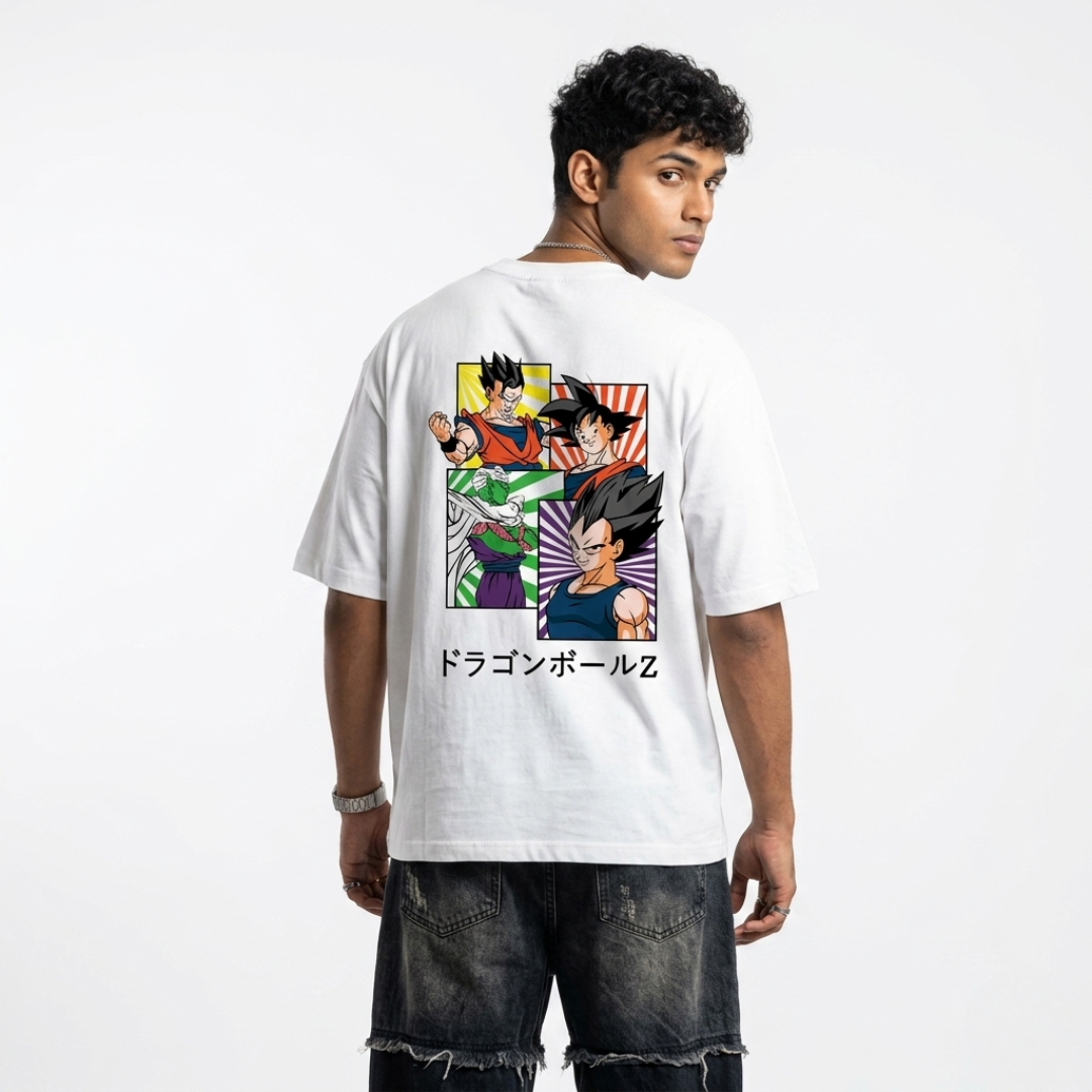 Dragon Ball Z Oversized Anime T-Shirt | Goku Vegeta Graphic Streetwear Tee
