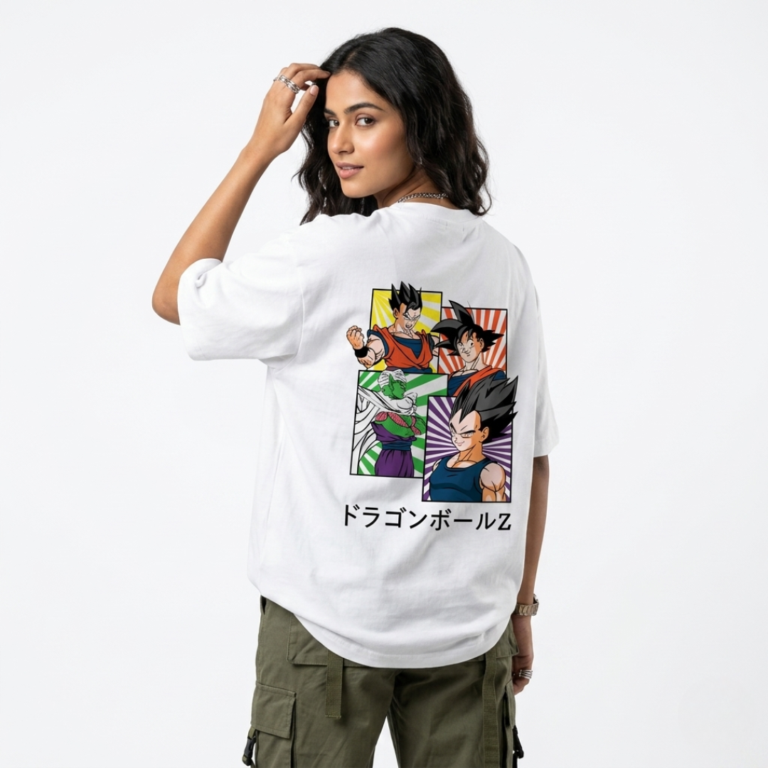 Dragon Ball Z Oversized Anime T-Shirt | Goku Vegeta Graphic Streetwear Tee