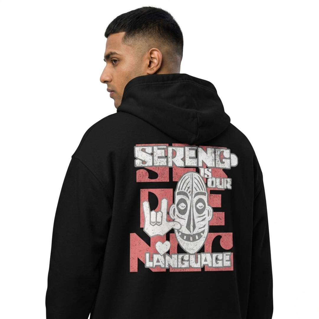 Sereng Is Our Love Language Back Printed Pullover Hoodie
