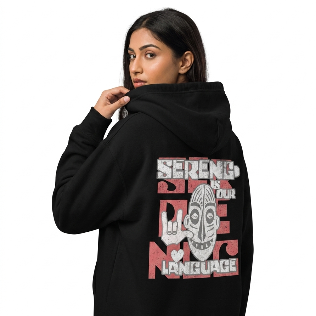 Sereng Is Our Love Language Back Printed Pullover Hoodie