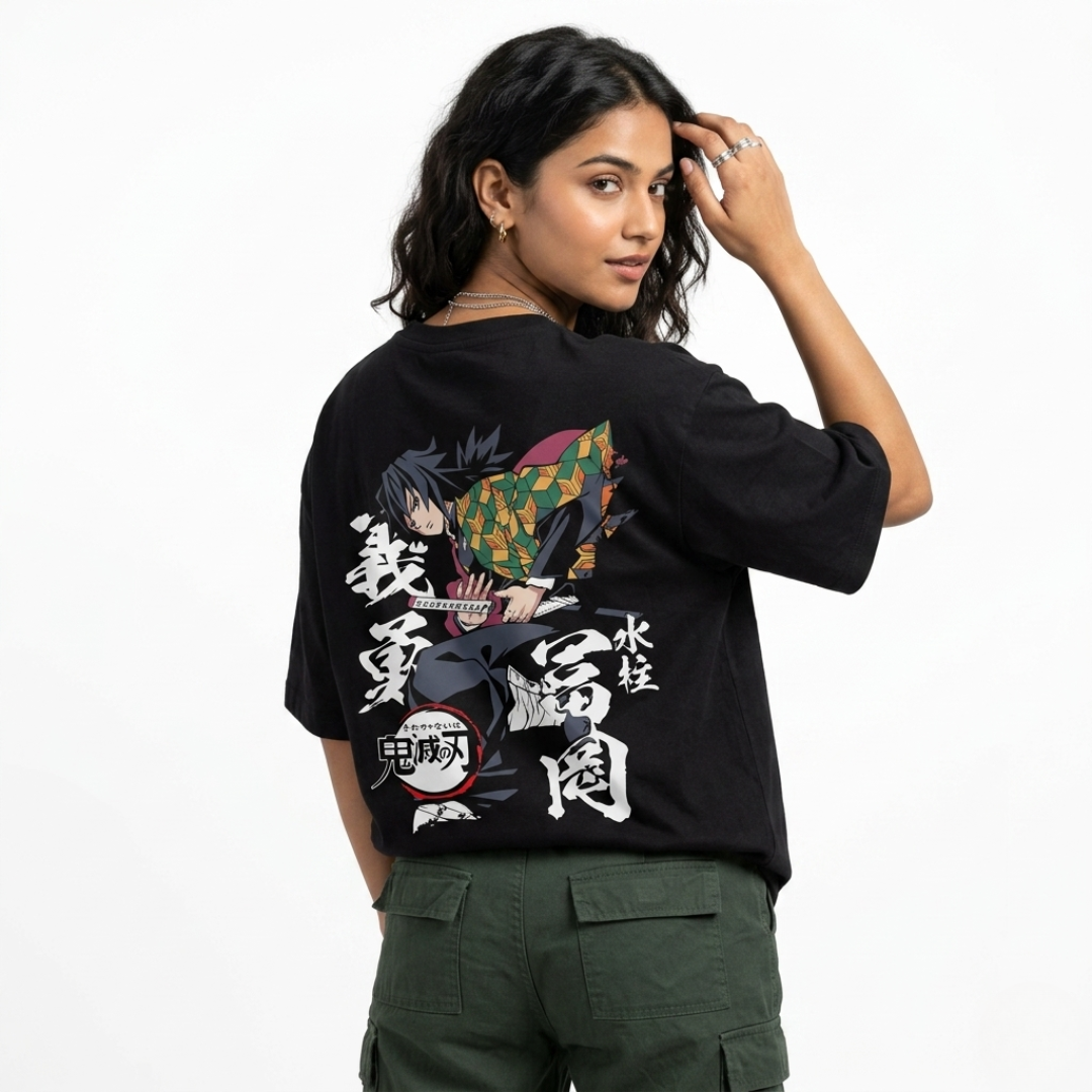 Giyu Tomioka Oversized Anime T-Shirt | Demon Slayer Streetwear Graphic Tee