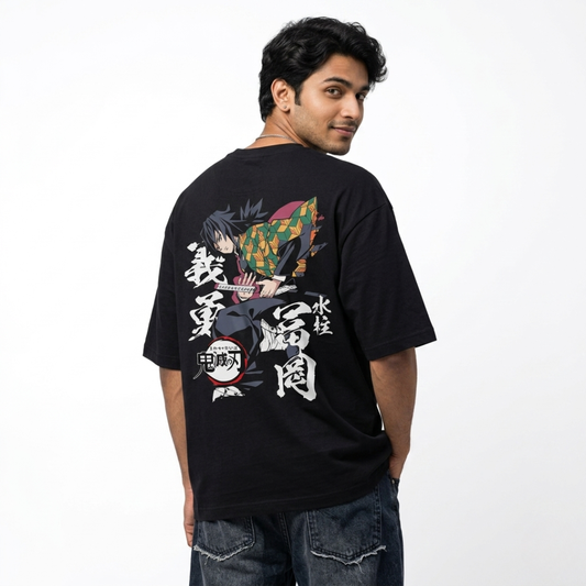 Giyu Tomioka Oversized Anime T-Shirt | Demon Slayer Streetwear Graphic Tee