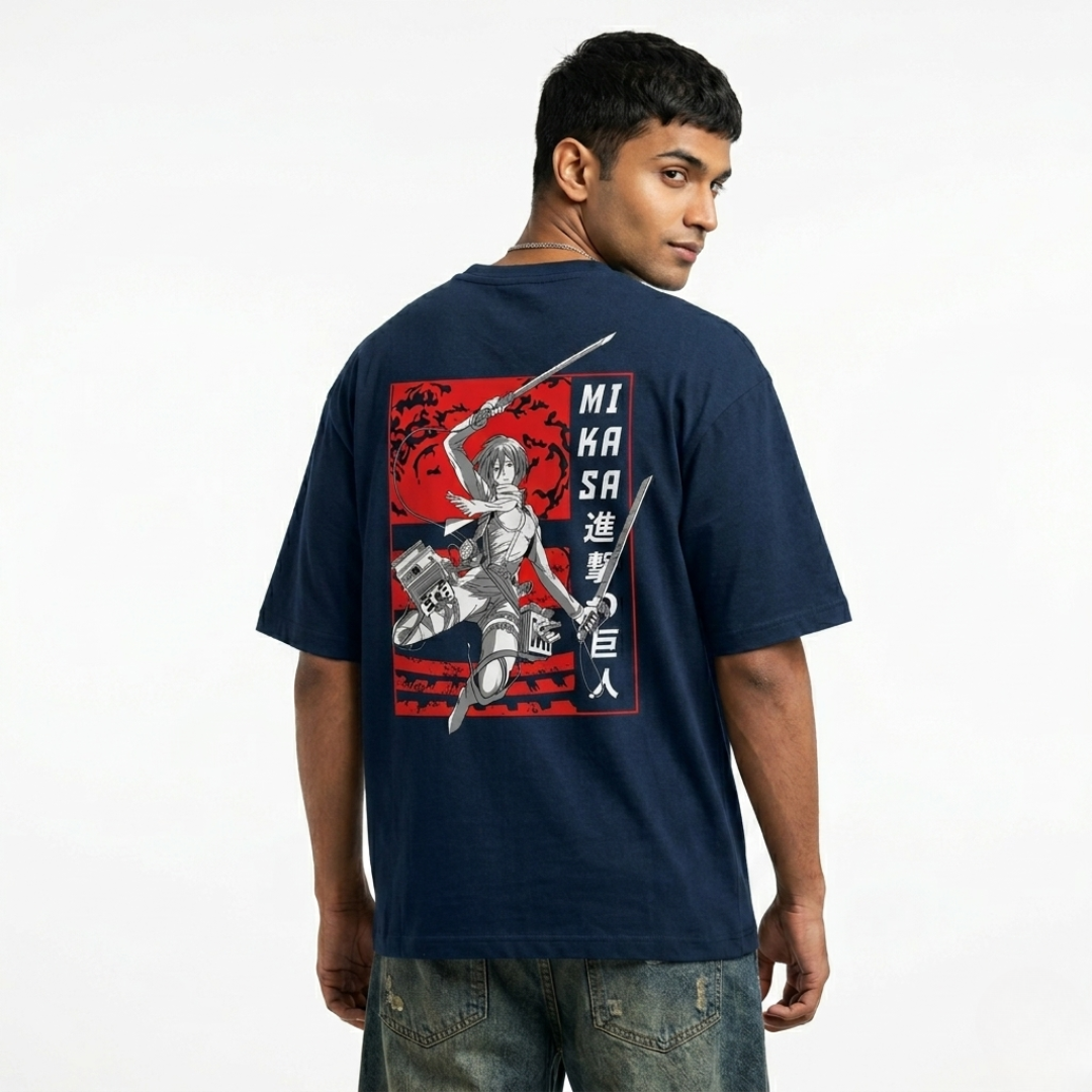 Mikasa Ackerman Oversized Anime T-Shirt | Attack on Titan Streetwear Tee