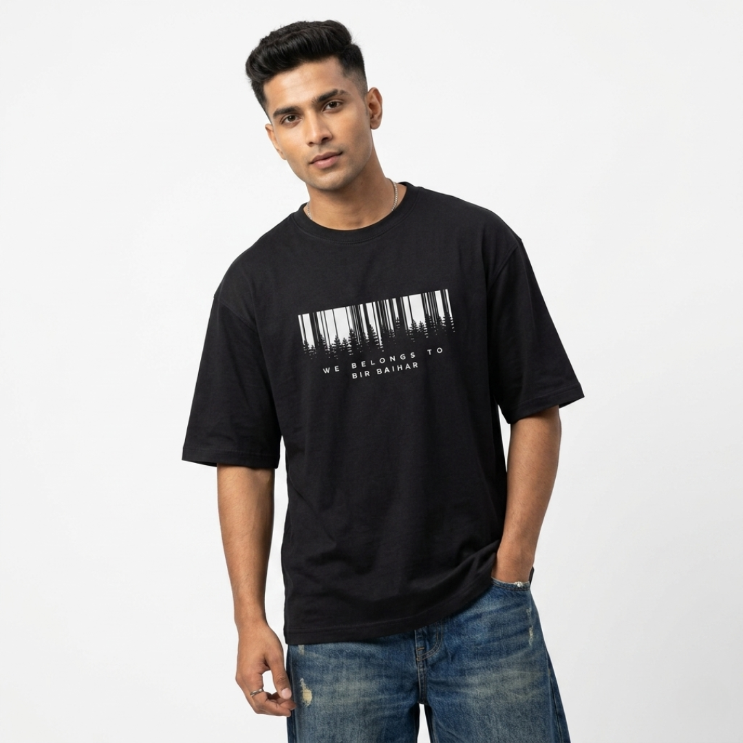 Bir Baihar Oversized Tribal T-Shirt | Adivasi Roots Minimal Streetwear Tee