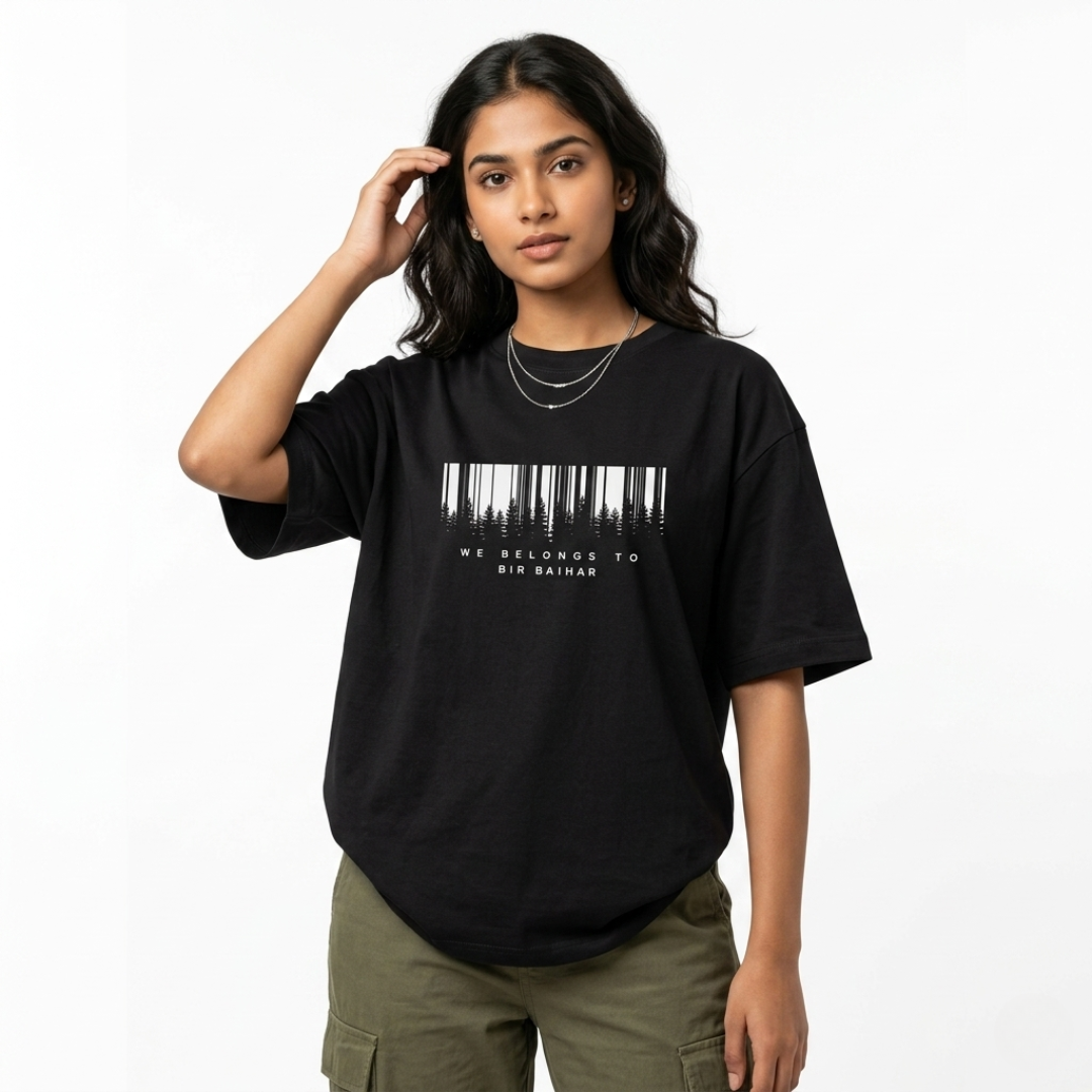 Bir Baihar Oversized Tribal T-Shirt | Adivasi Roots Minimal Streetwear Tee