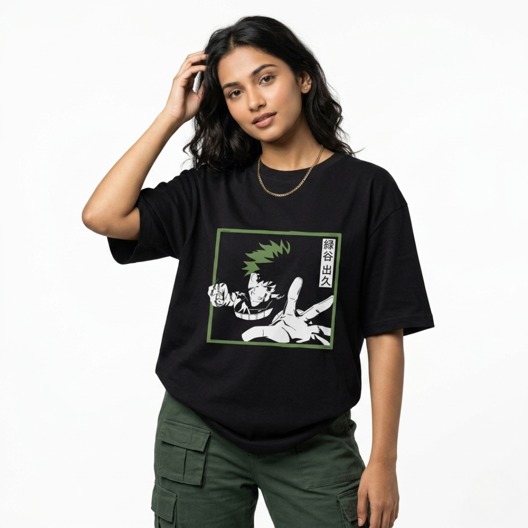 Deku Oversized Anime T-Shirt | My Hero Academia Streetwear Graphic Tee