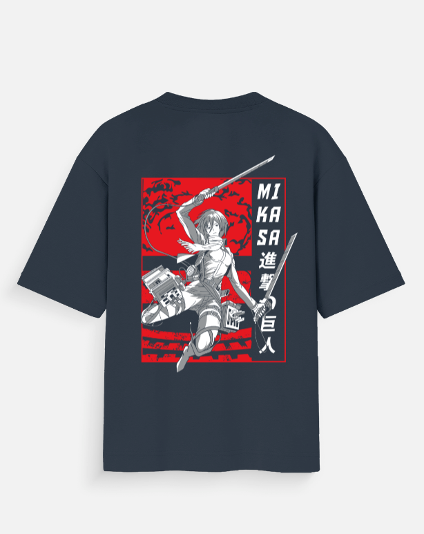 Mikasa Ackerman Oversized Anime T-Shirt | Attack on Titan Streetwear Tee