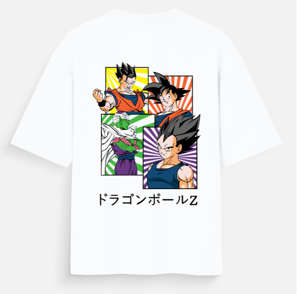 Dragon Ball Z Oversized Anime T-Shirt | Goku Vegeta Graphic Streetwear Tee