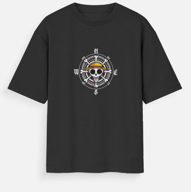 Straw Hat Pirate Oversized Anime T-Shirt | One Piece Minimal Streetwear Tee