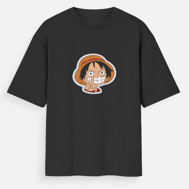 Monkey D. Luffy Oversized Anime T-Shirt | One Piece Minimal Graphic Tee