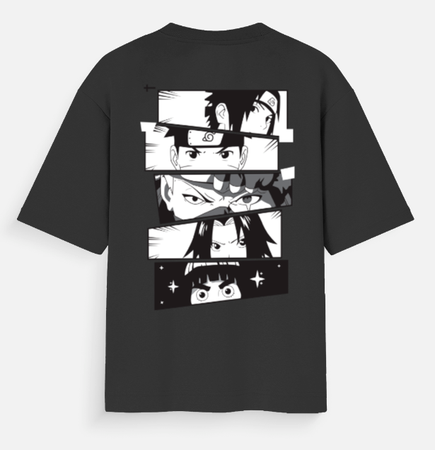 Naruto Squad Oversized Anime T-Shirt | Minimal Manga Streetwear Tee
